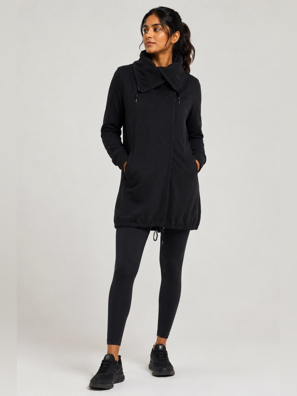 Lululemon Gratitude Wrap Black Cowl Neck Jacket Size 6